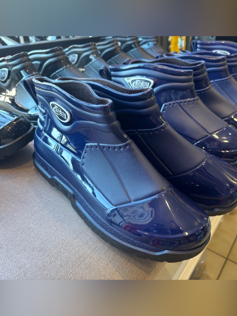 Navy Gloss Rubber Rain Boots